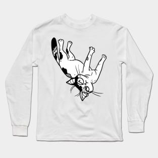 white & tortie girl judgy cat Long Sleeve T-Shirt